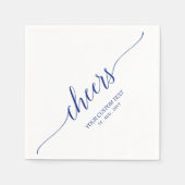 ブルー | エレガント おしゃれなレタリング チェアーズ パーティー スタンダードカクテルナプキン (正面)