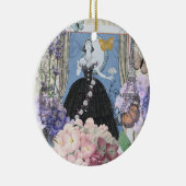 ブルー・エレガント・ウーマン・フローラル・ファンシー・ガウン セラミックオーナメント (右)