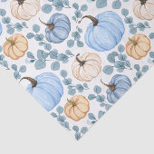 ブルー&オレンジカボチャとユーカリ離れ 薄葉紙 (詳細)