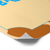 ブルー&オレンジキリン赤ちゃんシャワー歓迎ポスター ポスター (角)