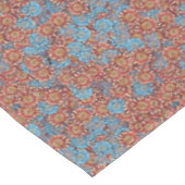 ブルー&オレンジフローラルパターはっきりしたンかわいいボホシック テーブルクロス (アングル)