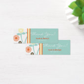 ブルー&オレンジフローラ結婚式の引き出物ギフトラベル (デスク)