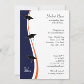 ブルー&オレンジミュージック卒業招待状 招待状 (裏面)