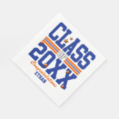 ブルー|オレンジ卒業生クラス年 スタンダードランチョンナプキン (角)