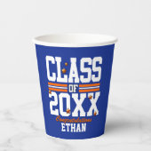 ブルー|オレンジ卒業生クラス年 紙コップ (正面)
