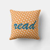 ブルー&オレンジ水玉模様読装飾用クッション クッション (裏面)