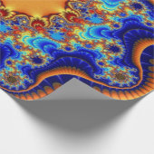 ブルー、オレンジ、イエローの誕生日 ラッピングペーパー (角)