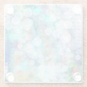 ブルー、オレンジ、イエロー、ホワイト抽象芸術アート ガラスコースター (裏面)