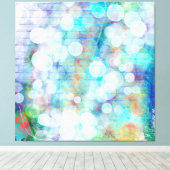 ブルー、オレンジ、イエロー、ホワイト抽象芸術アート キャンバスプリント (インサイチュ (ウッドフロア))