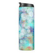 ブルー、オレンジ、イエロー、ホワイト抽象芸術アート タンブラー (回転右)