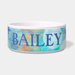 ブルー、オレンジ、イエロー、ホワイト抽象芸術アート ボウル