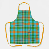 ブルー オレンジ グリーン Plaid タータン デザイン エプロン (正面)