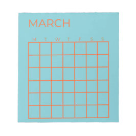 ブルー オレンジ トスカ マーチ 暦なし カレンダープランナー ノートパッド