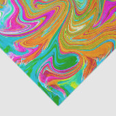 ブルー、オレンジ、ホットピンクのグルービー抽象芸術レトロ 薄葉紙 (詳細)