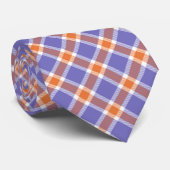ブルー、オレンジ、ホワイトの格子縞の男性ネクタイ ネクタイ (ロール)