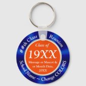 ブルー、オレンジ、ホワイト、クラス懇親会パーティーが好き、 キーホルダー (正面)