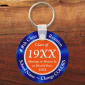 ブルー、オレンジ、ホワイト、クラス懇親会パーティーが好き、 キーホルダー (正面)