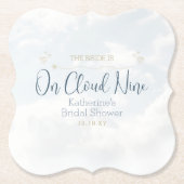 ブルー オン クラウド ナイン エレガント ブライダル シャワー パーティ ペーパーコースター (正面)