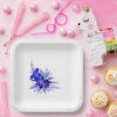 ブルー オーキッド 紙皿 (パーティー)