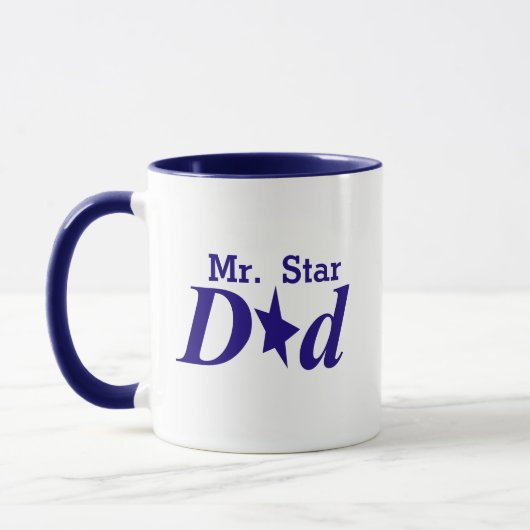ブルー オーダーメイド Mr. Star Dad マグカップ (左)