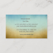 ブルー&オーチャーオンバー盆栽モチーフビジネスカード 名刺 (裏面)