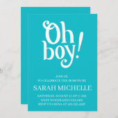ブルー·オー·ボーイ！ベビーシャワー 招待状 (正面/裏面)
