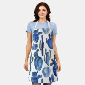 ブルー カクタス ゴールド デザート チック NAME トラベル サウスウエスト エプロン (着用した状態)