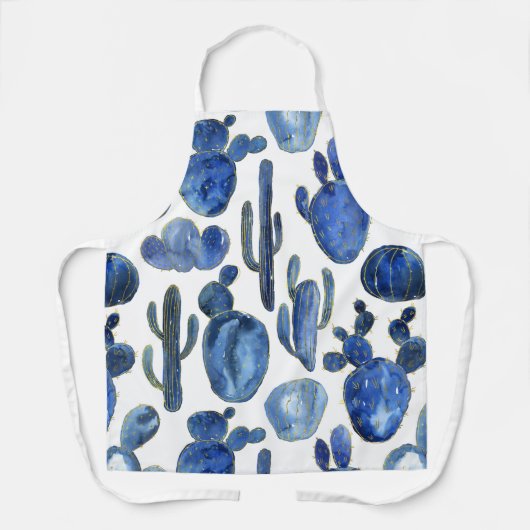 ブルー カクタス ゴールド デザート チック NAME トラベル サウスウエスト エプロン (正面)