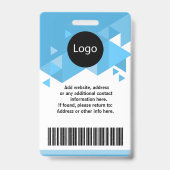 ブルー·カスタムの従業員パーソナライズされた、自分のID バッジ (裏面)