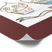 ブルー カップケーキ アート ポスター プリント (角)