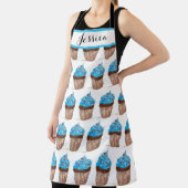 ブルー カップケーキ フード デザート ケーキ ベーカー キュート 大人 エプロン (インサイチュ)