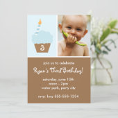 ブルー·カップケーキ 招待状 (スタンド正面)