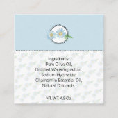 ブルー カモミール ハンドメイド バス & ボディ ギフト タグ (裏面)