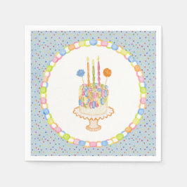 ブルー カンフェティを鳴らせ バースデーパーティーのデザート スタンダードカクテルナプキン