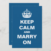 ブルー·カー保ム·アンド·プロポーズ·オン·結婚式招待状 招待状 (正面/裏面)