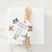 ブルー キュート 水彩 森の動物 ベビーシャワー フェイバータグ (インサイチュ)