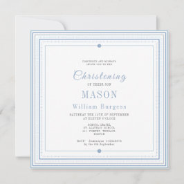 ブルー《キリスト教》洗礼式や命名式洗礼シンプルスクリモダンプト 案内状