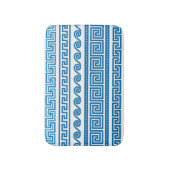 ブルー ギリシャ キー バス マット (正面縦)