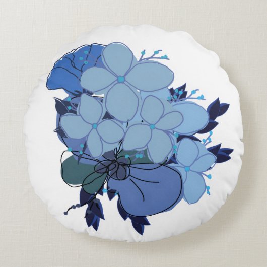 ブルー クッション ピロー (正面)