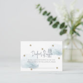 ブルー クラウド & スター ベイビー シャワー おむつ ラッフル チケット エンクロージャーカード (スタンド正面)