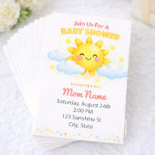 ブルー クラウド ベイビー シャワー 招待状