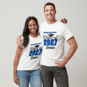 ブルー クラス オブ 2027 シニア カスタム 高校 Tシャツ (ユニセックス)