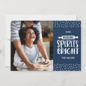 ブルー |クリスマスベーキングスピリッツ明るい写真 シーズンカード (正面)