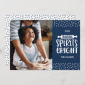 ブルー |クリスマスベーキングスピリッツ明るい写真 シーズンカード (正面/裏面)