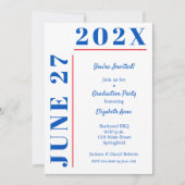 ブルー&クリムゾン卒業パーティー 招待状 (正面)