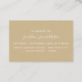 ブルー&クリームダイヤモンドバチュラーパーティチケット招待状 名刺 (裏面)