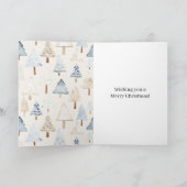 ブルー クリーム コージー クリスマス ツリー カード (内部)