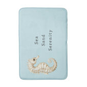 ブルー クリーム シーホース オーシャン ブライダル シャワー バスマット (正面縦)