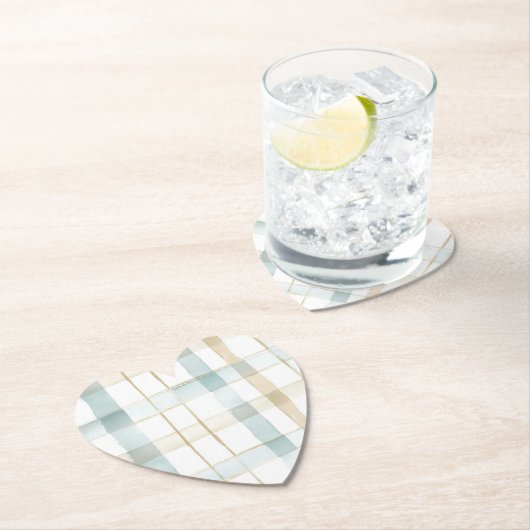 ブルー クリーム ホワイト プライド ストライプス ブライダルシャワー ペーパーコースター (インサイチュ)