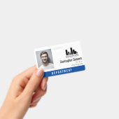 ブルー クリーン ロゴ パーソナル プロナウンズ オフィス 従業員 バッジ (手持ち)